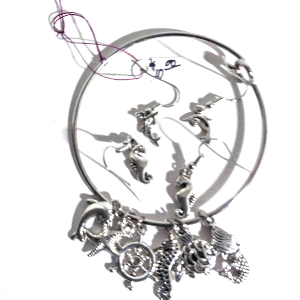 Under the Sea Themed Earring and Bracelet set